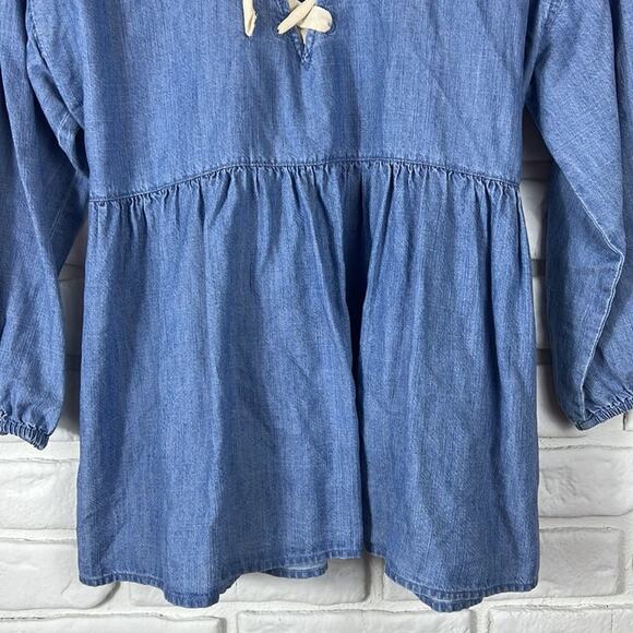 Joie lace up chambray top size small - Picture 4 of 11